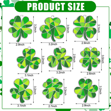 WinnerWhy 36 Sets St. Patricks Day Shamrock Suncatchers Ornaments Decorations DIY Window Paint Suncatchers Craft Kits Lucky Sha