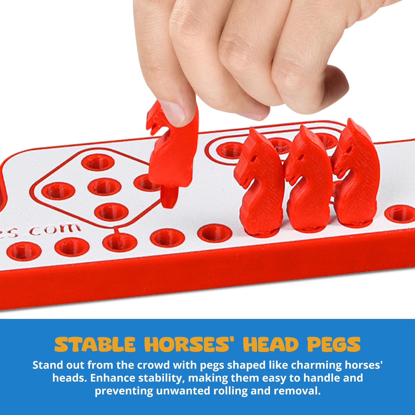 GAMES BY 3D Pegs and Jokers Board Game - Portable Fun for 2-10 Players - Easy to Learn - White Plastic - Model PNJ10-1