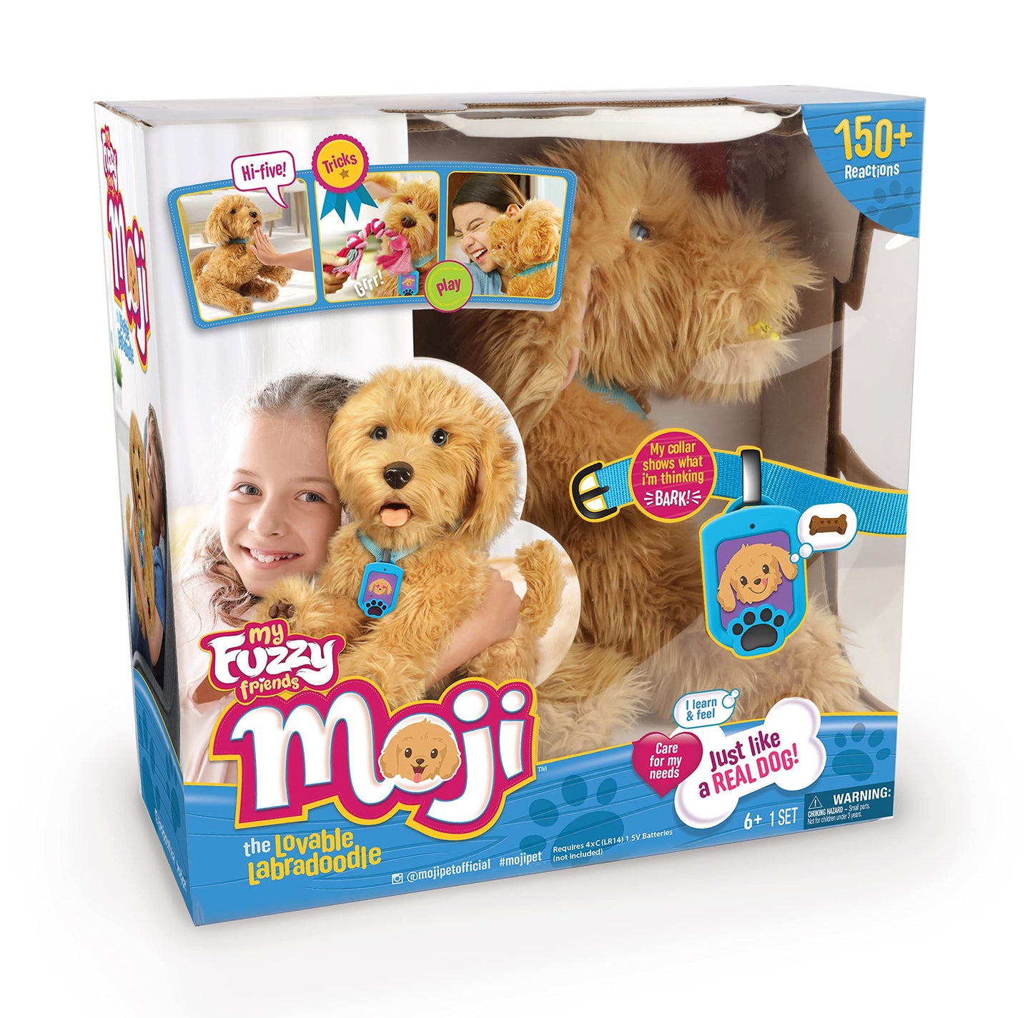 Sky Rocket My Fuzzy Friend Moji Interactive Labradoodle - Plush Interactive Dog Toy For Boys And Girls, Loveable And Lifelike Co