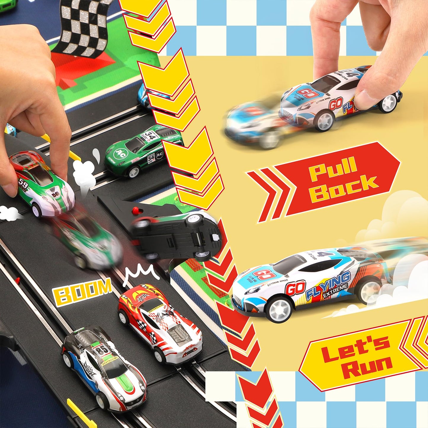 SevenQ Toy Cars for Kids, 24Pcs Race Cars Pull Back Cars Playsets with Storage Bags,Party Favors Kids Prizes Fillers Bulk Gifts