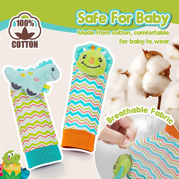 Zapwhiz Baby Infant Rattle Socks, 3 4 5 6 Month Old Baby Toys Wrist Rattles For Babies 0-6 Months Newborn Baby Learning Sensory