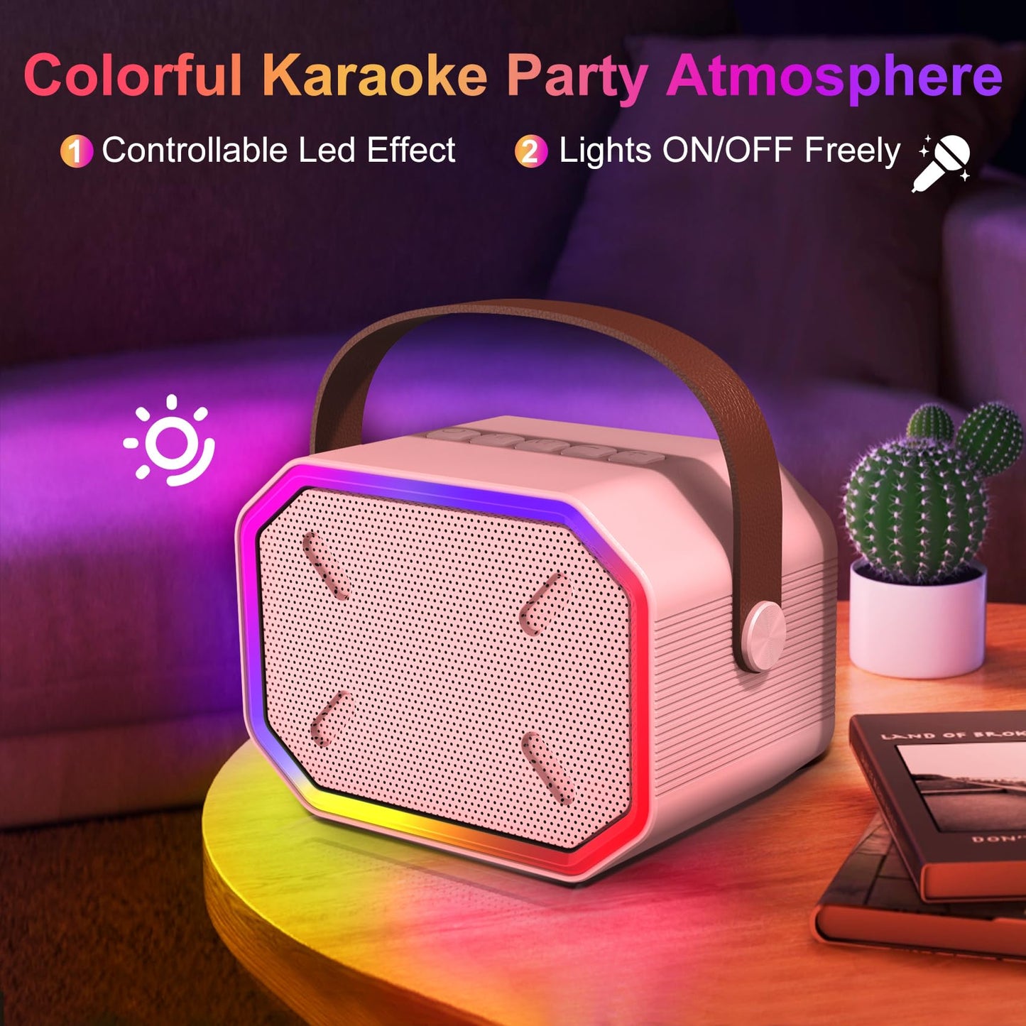 Laradola Karaoke Machine For Kids: Portable Bluetooth Mini Karaoke Machine With 2 Microphones - Chritmas Birthday Speaker Toys Gifts For Girls For 3 4 5 6 7 8 9 10 12+ Year Old