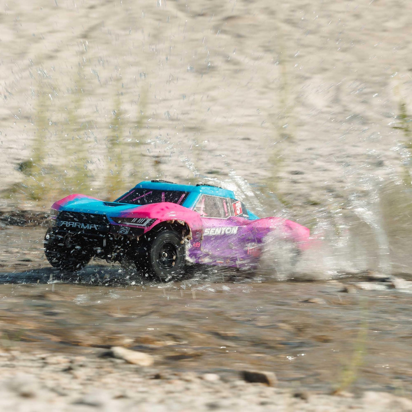 Arrma Rc Truck 1/10 Senton 4X4 223S Blx Brushless Short Course Truck Rtr (Battery And Charger Not Included) With Dsc, Blue, Ara4