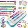 DDAI Bling Bracelet Kit for Girls Age 7-12 - Sparkly Friendship Craft Set with Gems, Threads & Stickers - Birthday Gift for 8 9