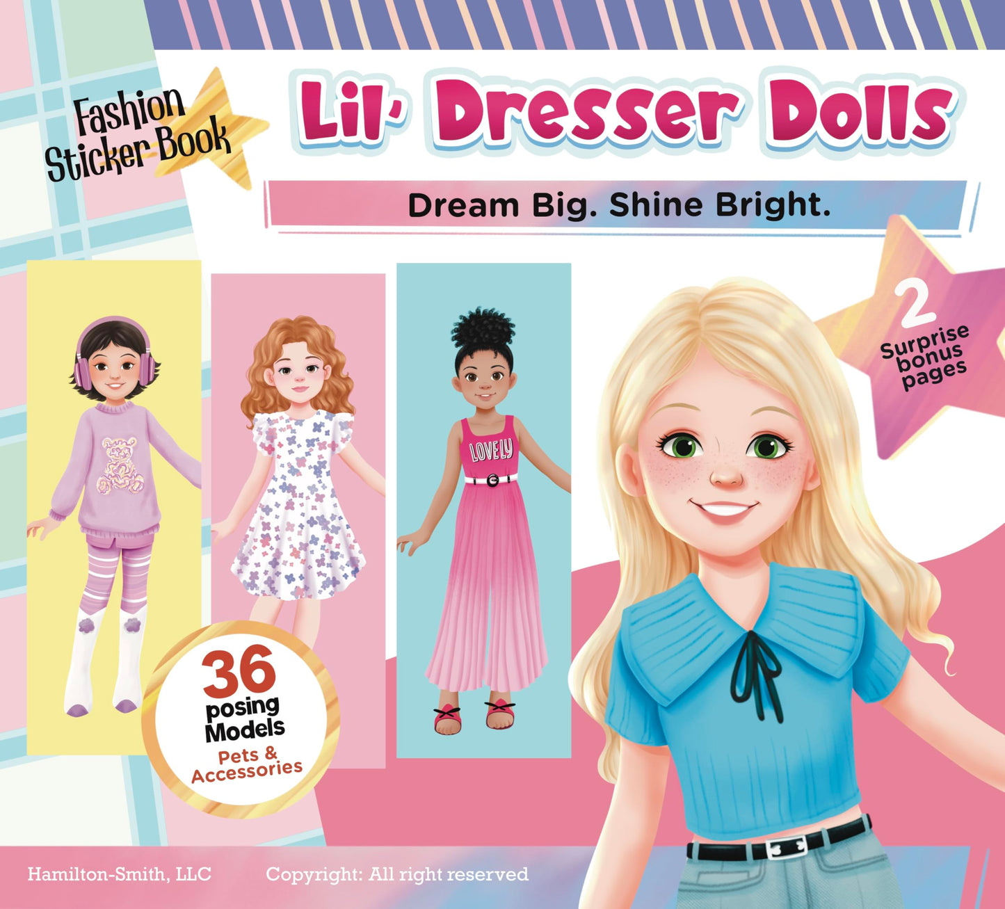 Sticker Dress-up Fun for Girls Age 4+, Fashion Sticker Book, Screen-Free Kids Activity, 250+ Stickers, 36 Outfits, Pets and Acce