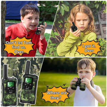 Walkie Talkies For Kids Toys Boys Aged 5+ Outdoor 2 Way Radio 22 Channel 3 Miles Range Camp Hunt Adventure Game Birthday 6 7 8 9 10 Year Old Gifts (Green)