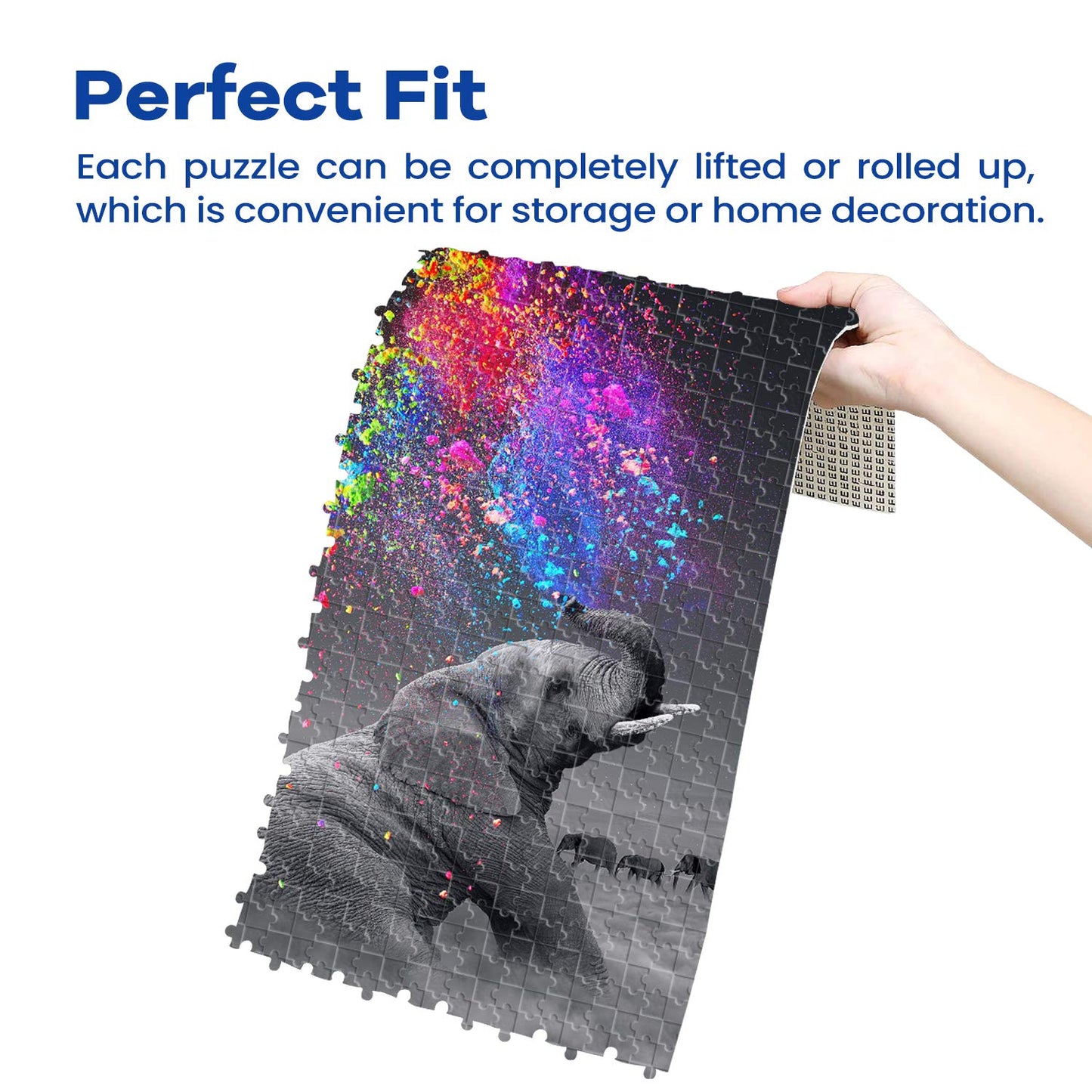 najiaxiaowu Classic Jigsaw Puzzle 1000 Pieces Colorful Elephant Wooden Art 75x50cm DIY Home Decoration