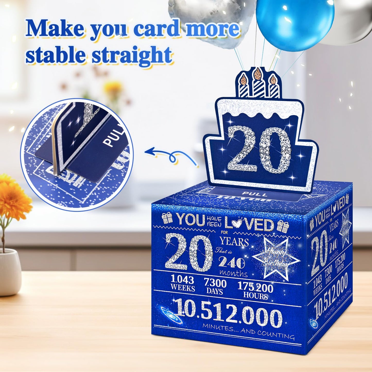 Toyeishi 20 Happy Birthday Money Box For Cash Gift, 20Th Birthday Decorations For Him And Her, Gifts For 20 Year Old Men, Male B