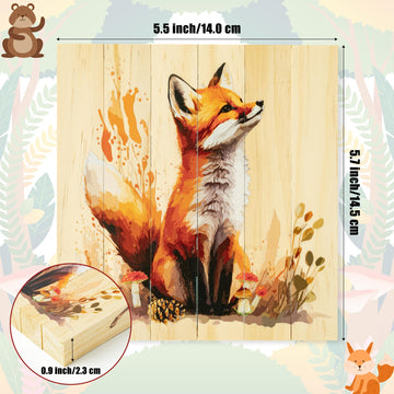 Cjiangpo Wooden Animal Chunky Puzzles - 4 In 1 Woodland Animal Puzzle Blocks Sensory Toys For Toddlers 2+ Years, Realistic Recta