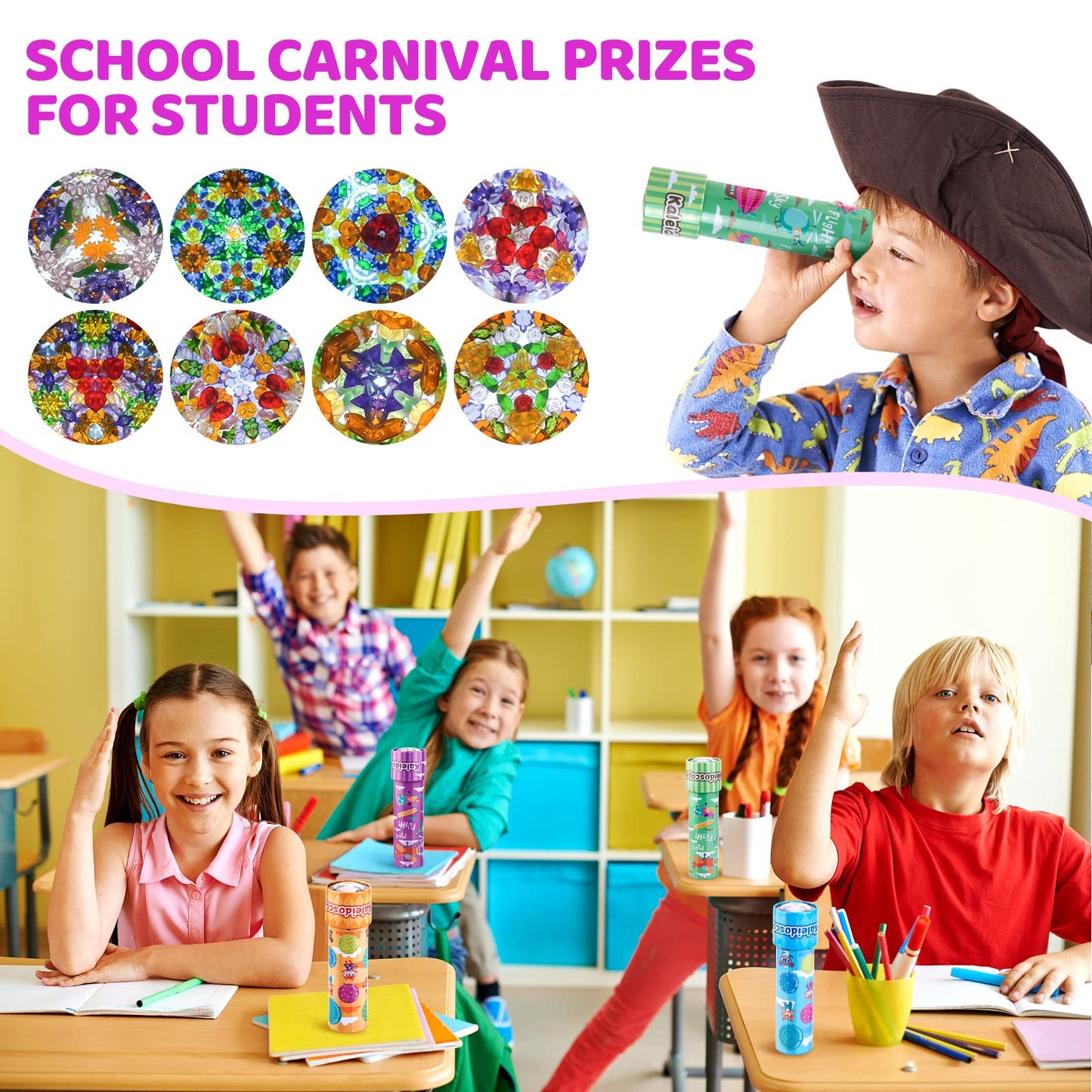 Classic Tin Kaleidoscope, Kaleidoscope For Kids, Kaleidoscope Toy With Metal Body, Retro Toys Educational Toys Green Kaleidoscop