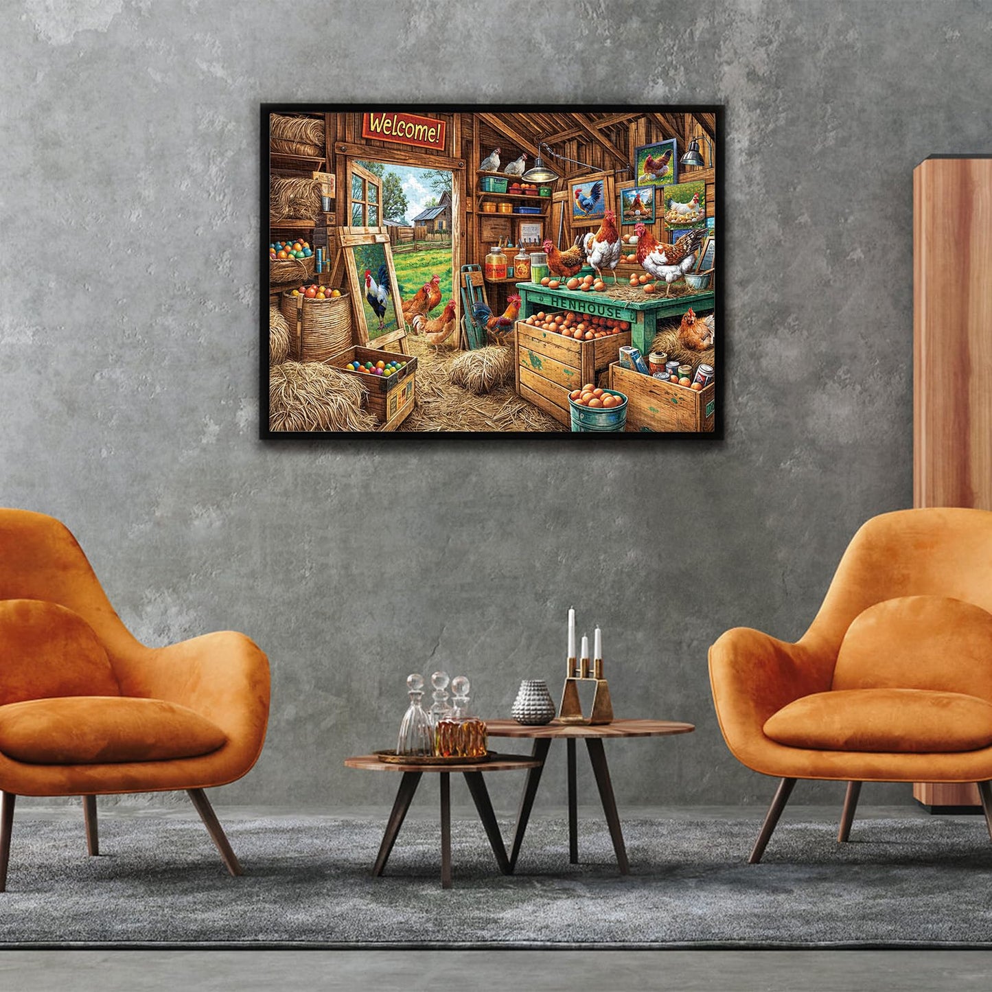 TangComplete - Chicken Coop Puzzles for mature-themeds 1000 Piece Jigsaw Puzzles for mature-themeds mature-themed Challenging Game Toys Impossible Puzzle Family Decoration Puzzle