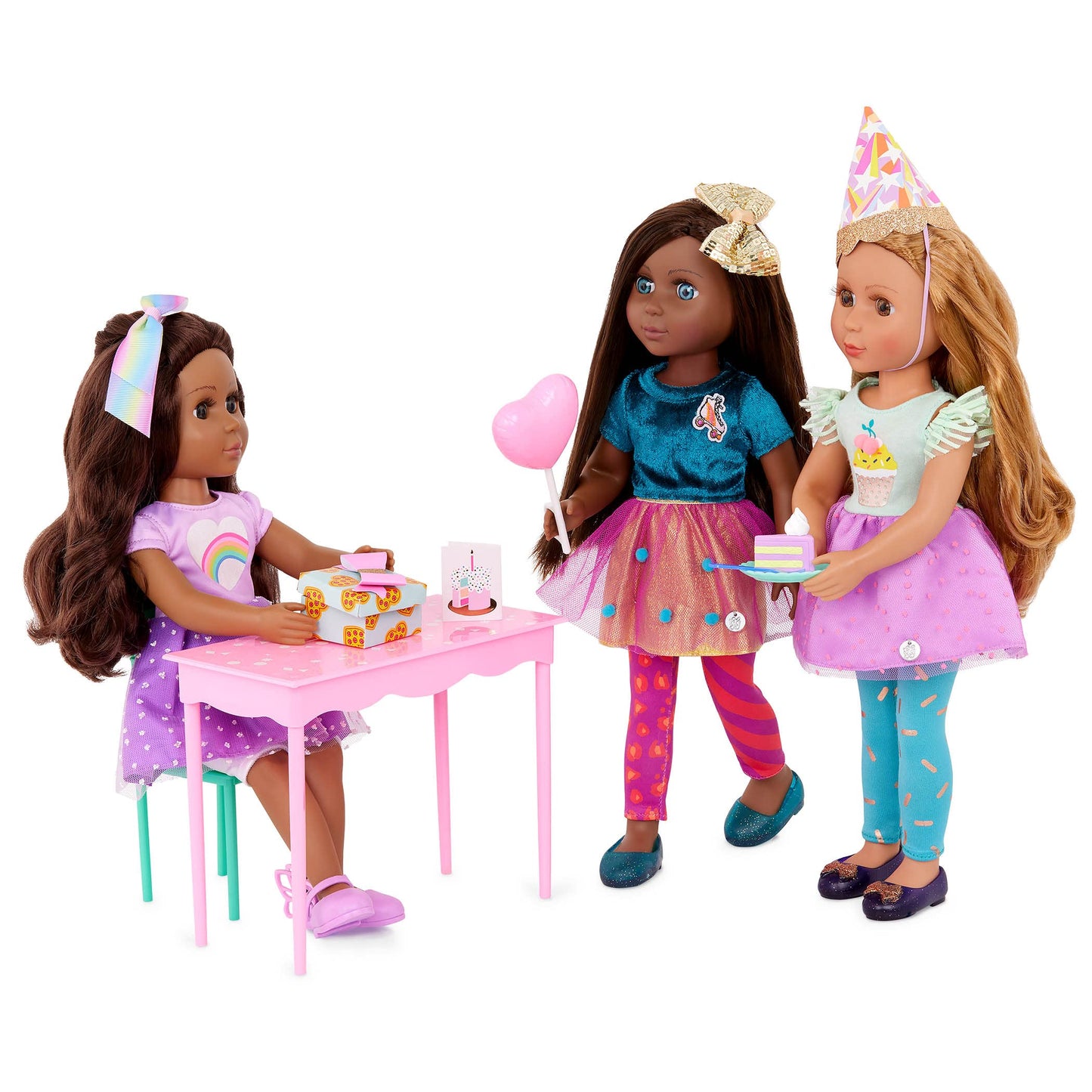 Glitter Girls - 14-inch Posable Doll - Birthday Party Accessories - Balloon, Toy Present & More - Toys for Kids 3 Years+ - Meera