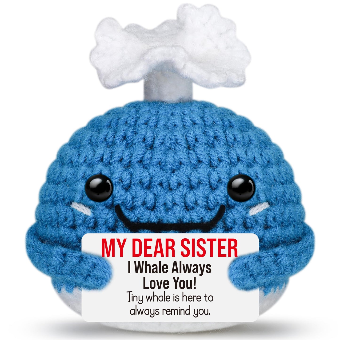 Crochet Whale Sister Christmas Birthday Gifts,Soul Sister Gifts for Women,Long Distance Valentines Day Sisters Present for Big L