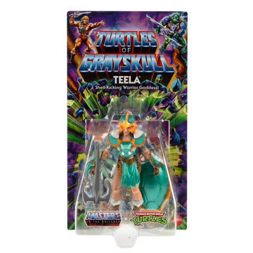Masters of the Universe Mattel Origins Turtles of Grayskull Action Figure & Accessories Teela Collectible Toy with 16 Joints TMNT & Motu Crossover