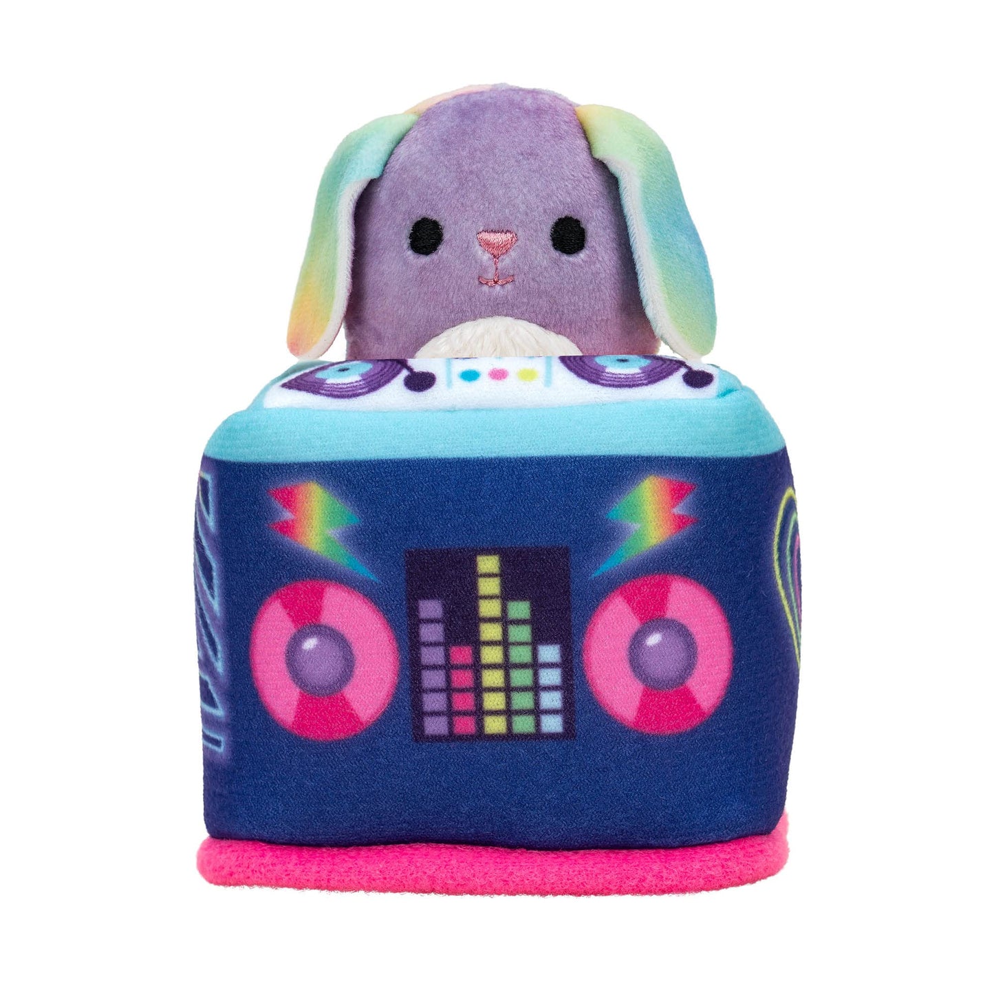 Squishville Rock and Roller Disco Playset - 2-Inch Danya The Bunny Plush, DJ Booth, Skating Rink - Style 3, Polyester
