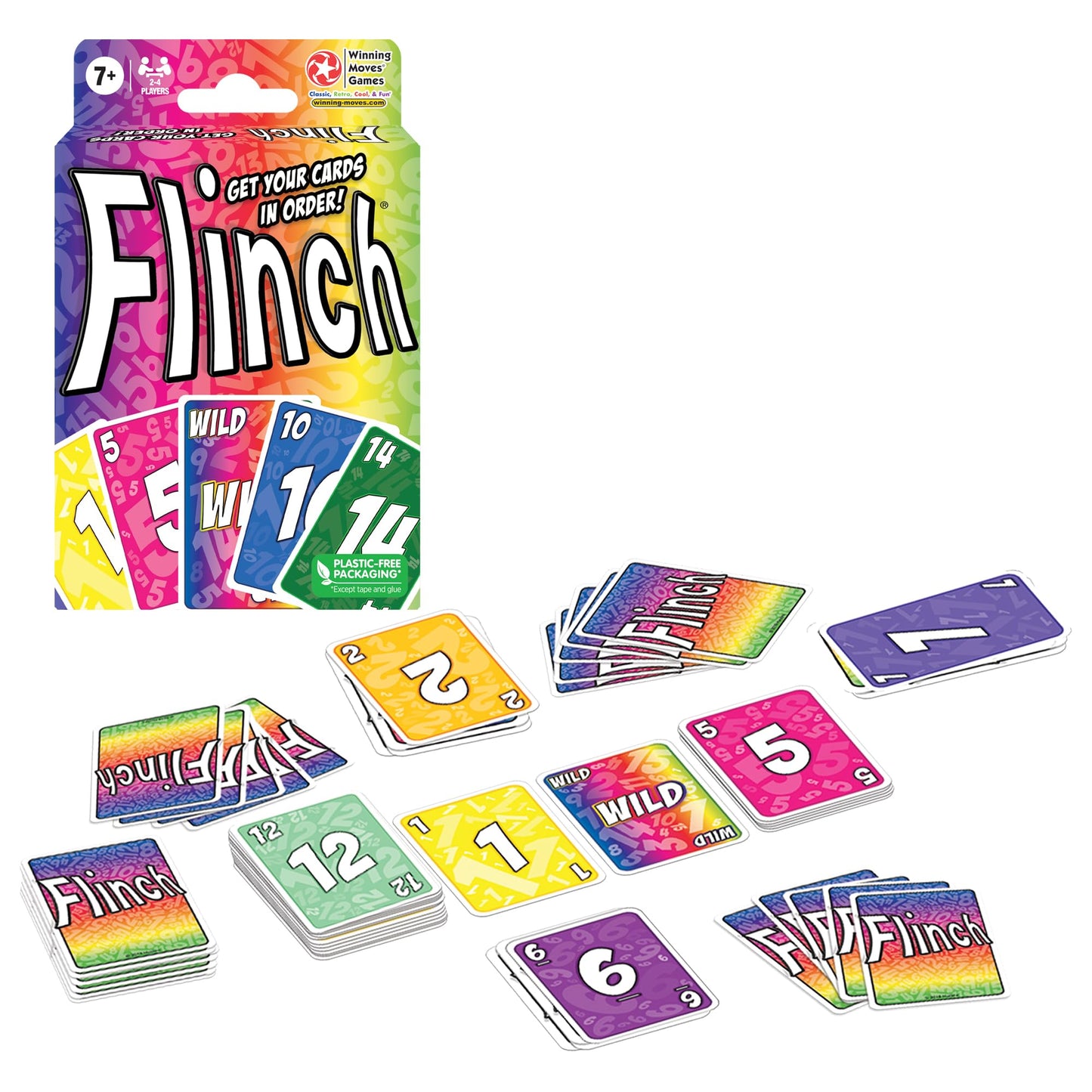 Flinch Card Game, The Original Stockpile Card Game, For 2 To 4 Players, Ages 7+