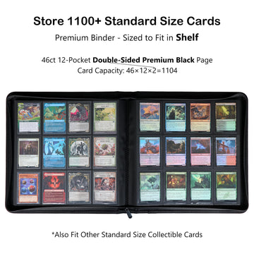 Rayvol enhanced 12-Pocket 720 Card Binder Ringless Trading Card Album Folder - Side Loading Black Page Pocket Binder for TCG -Forest Green