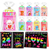 MDCGFOD 24 Pack Valentines Day Gifts for Kids - Scratch Art Crafts Notebook for Boys Girls Kids Party Favors Valentines Exchange