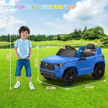 Hetoy Ride On Truck Car 12V Battery Powered Kids Electric Vehicles, Licensed Toyota Kid Cars, Ride On Toys With Remote Control, Spring Suspension, Led Lights, Music, 3 Speeds