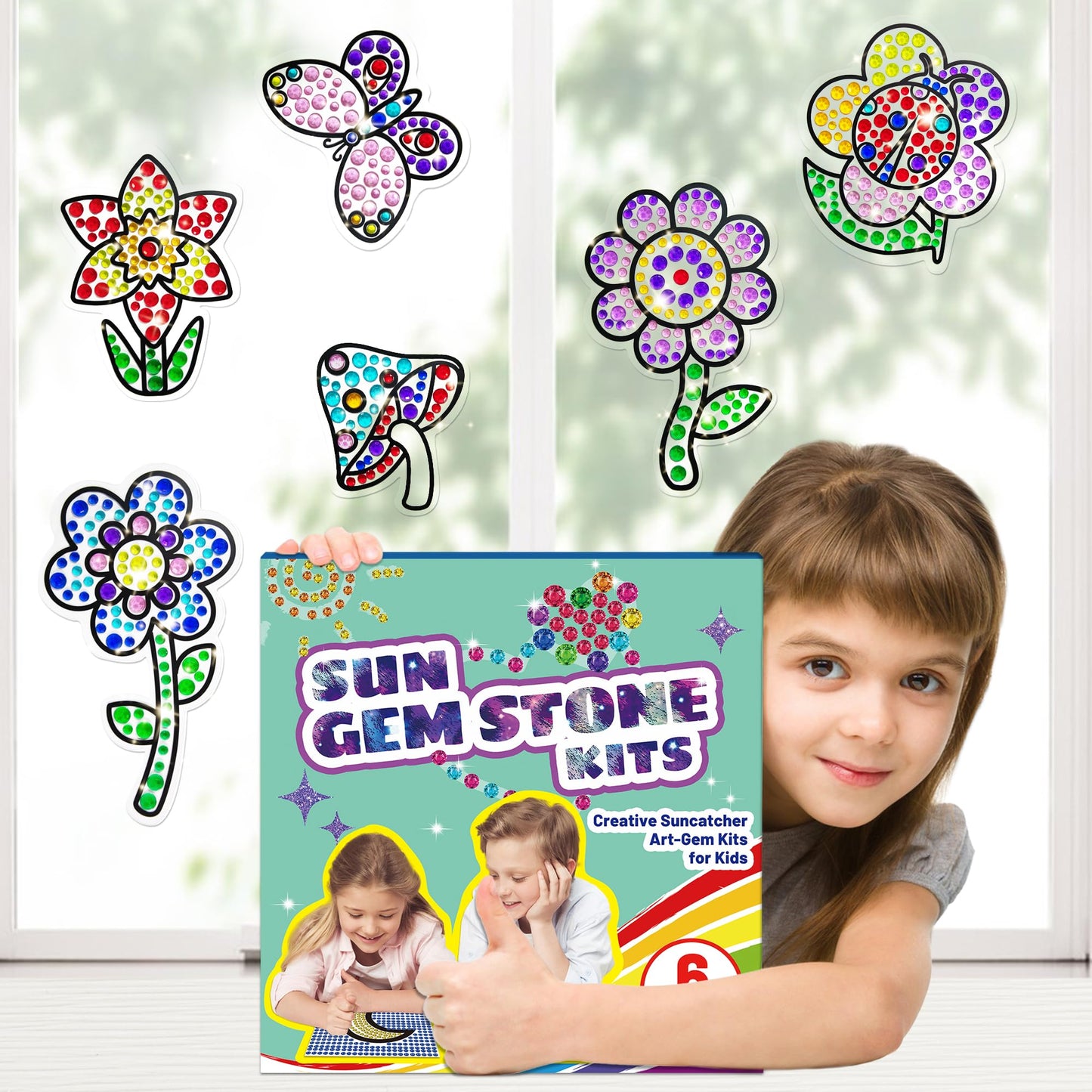 Yazhiji Diamond Window Craft Kits For Girls Kids Suncatcher Art For 6 7 8 9 10 11 12 Years Old Diy Gem Painting Supplier Set For