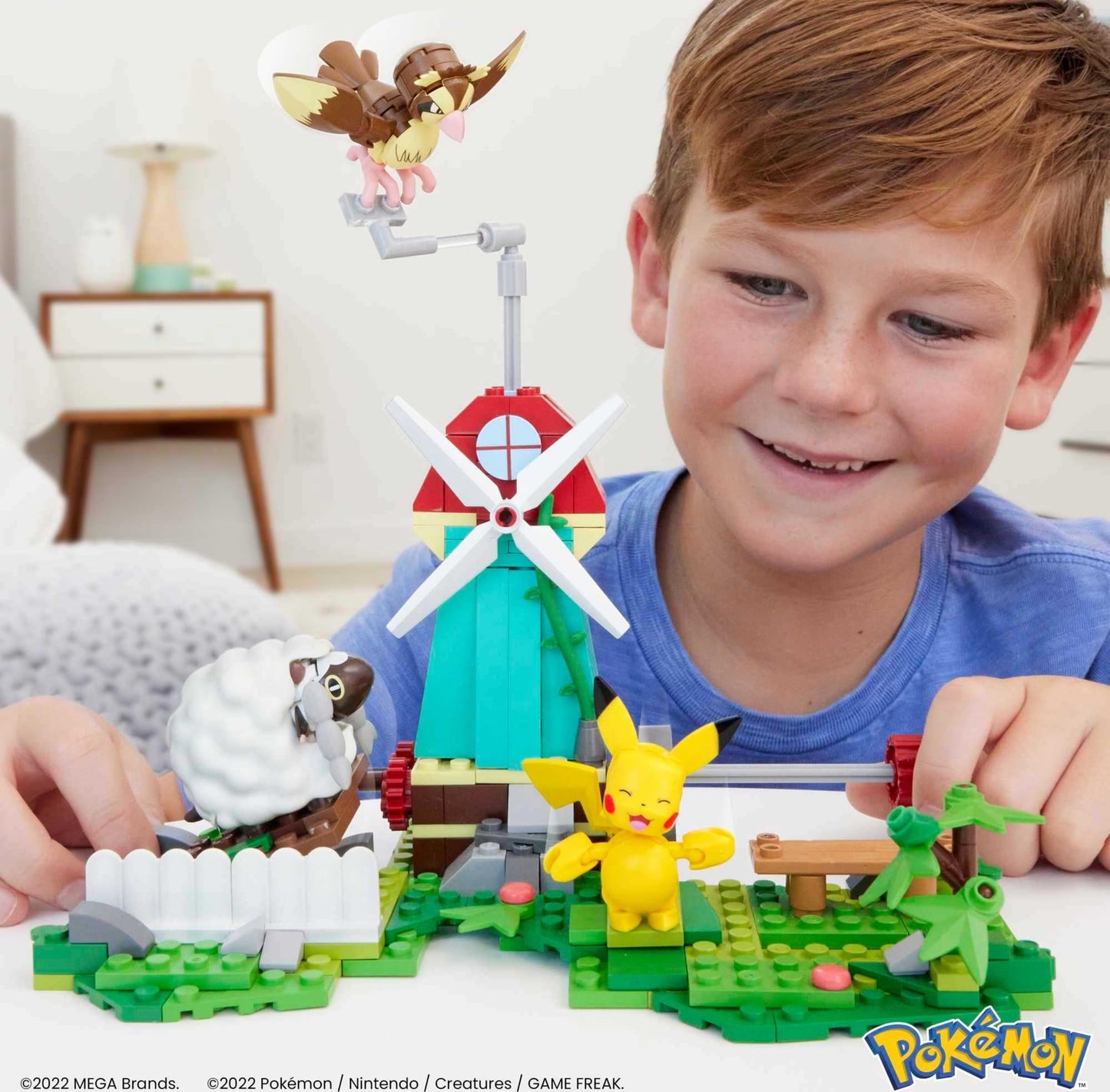 MEGA Pokémon Building Toys Set - Countryside Windmill, 240 Pieces, Motion, 3 Poseable Figures, Multicolor, Model HKT21