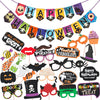 Wobbox Halloween Party Prop Photo Booth Props Diy Kit With Bunting Banner For Party Supplies Featuring Boo Pumpkin Ghost Hallowe