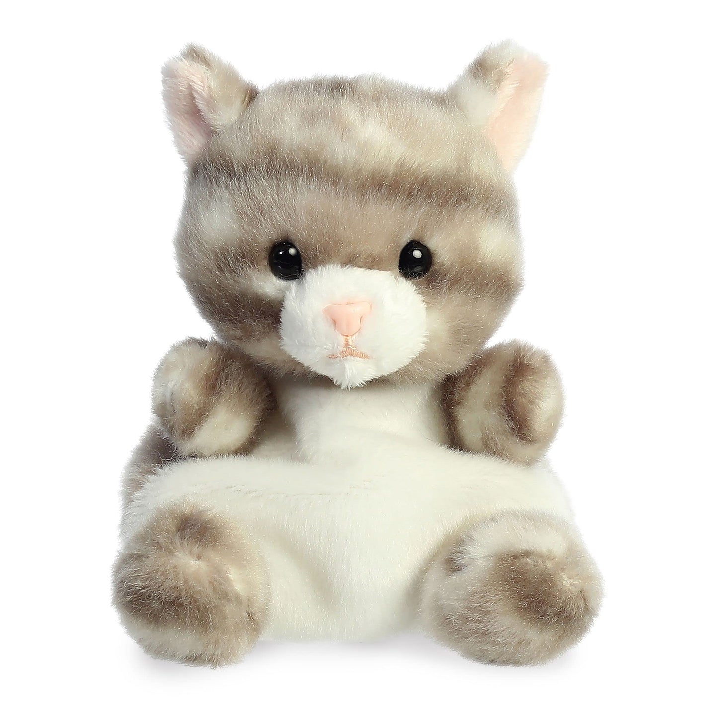 Aurora® Adorable Palm Pals™ Silver Kitty™ Stuffed Animal - Pocket-Sized Play - Collectable Fun - Gray 5 Inches