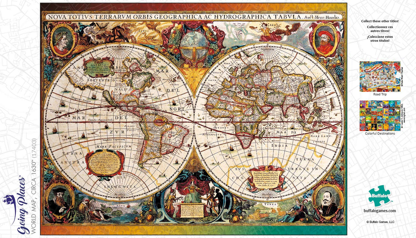 Buffalo Games - World Map, Circa 1630-750 Piece Jigsaw Puzzle For Adults -Challenging Puzzle Perfect For Game Nights - Finished Size Is 24.00 X 18.00