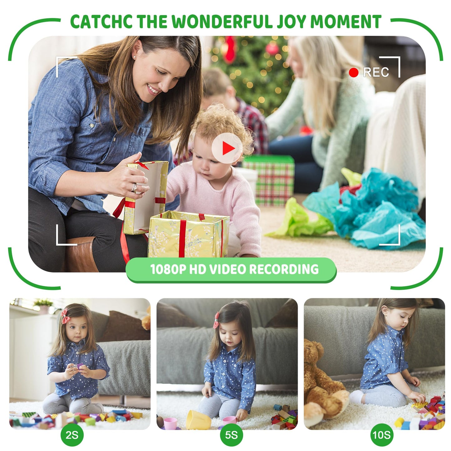 Kids Camera,Kids Camera For Boys,Kids Digital Camera Kids Video Camera For Vlogging With 32Gb Sd Card,Toddler Toys Christmas Bir