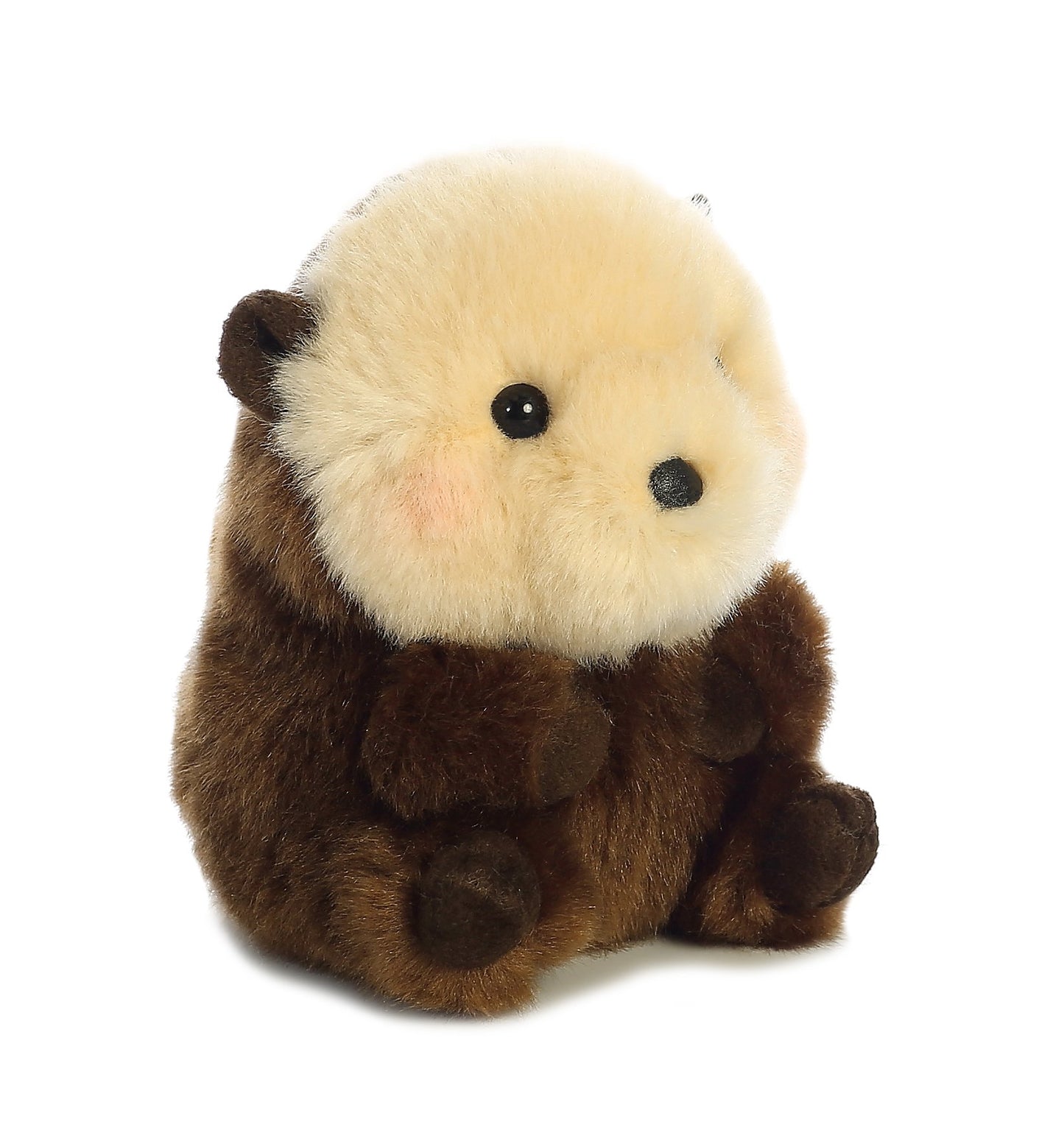 Aurora® Round Rolly Pet™ Smiles Sea Otter™ Stuffed Animal - Adorable Companions - On-The-Go Fun - Brown 5 Inches