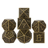 UDIXI Metal Dice Maze Carved DND Dice Set D&D 7PCS Bronze Role Playing Dice with Leather Pouch for Dungeons and Dragons Tabletop