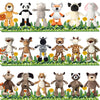 Zhanmai 18 Pieces Safari Stuffed Animals 9.9 Inch Cute Plush Jungle Toy Set Includes Tiger Lion Elephant Monkey Zebra Raccoon Rhino Giraffe Bulk For Zoo Theme Party