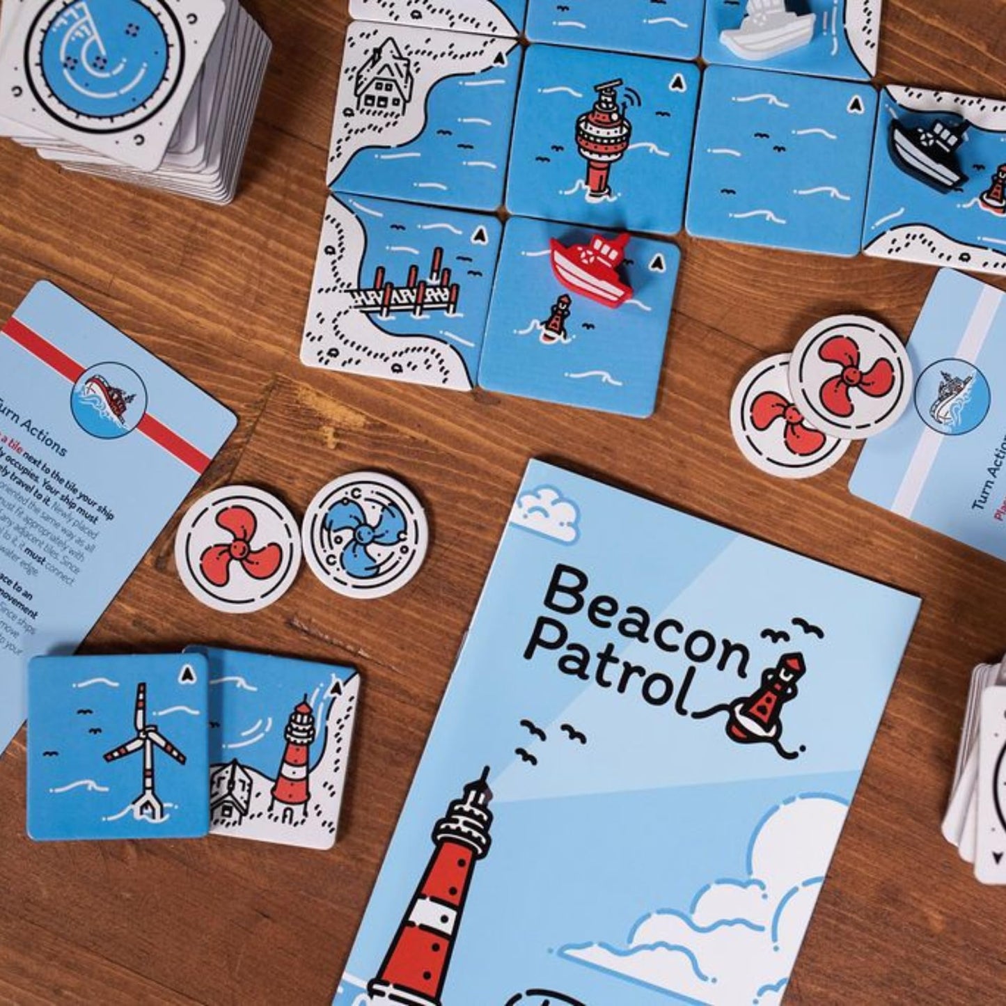 Pandasaurus Games Beacon Patrol Board Game - Nautical Strategy Game for 1-4 Players, Ages 8+, Avg. Playtime 30 Min, Multicolor