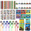 Xipegpa Truck Car Party Favors Set Truck Cars Keychains Slap Bracelet Diy Stickers Straws Car Bags For Kids Truck Car Themed Birthday Party Supplies Goodie Bag Fillers (Truck Car)