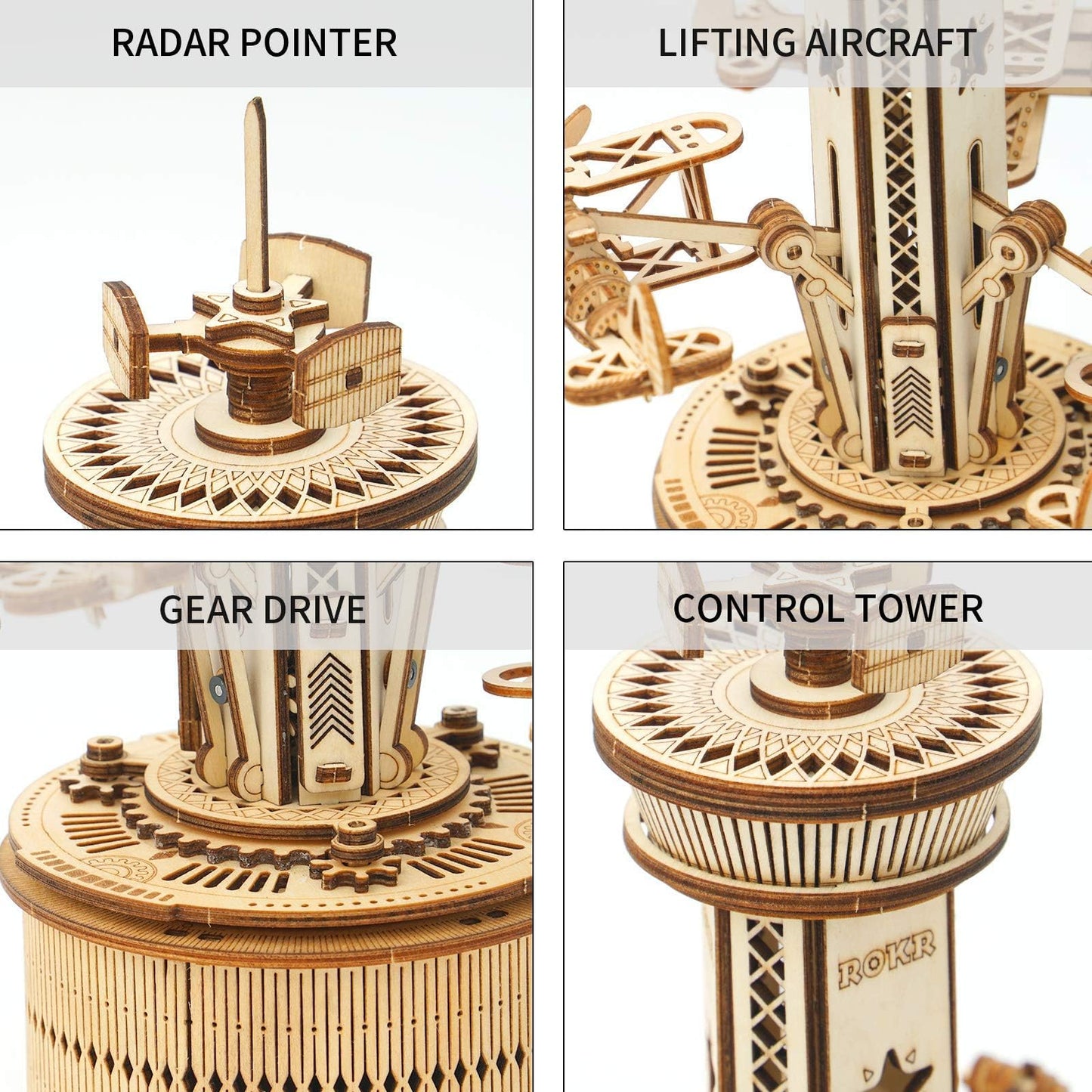 Rokr 3D Wooden Puzzle Mechanical Music Box,Diy Aircraft Model Kits To Build,Best Toy Gift For Kids/Teens/Adults On Birthday,Decoration For Room