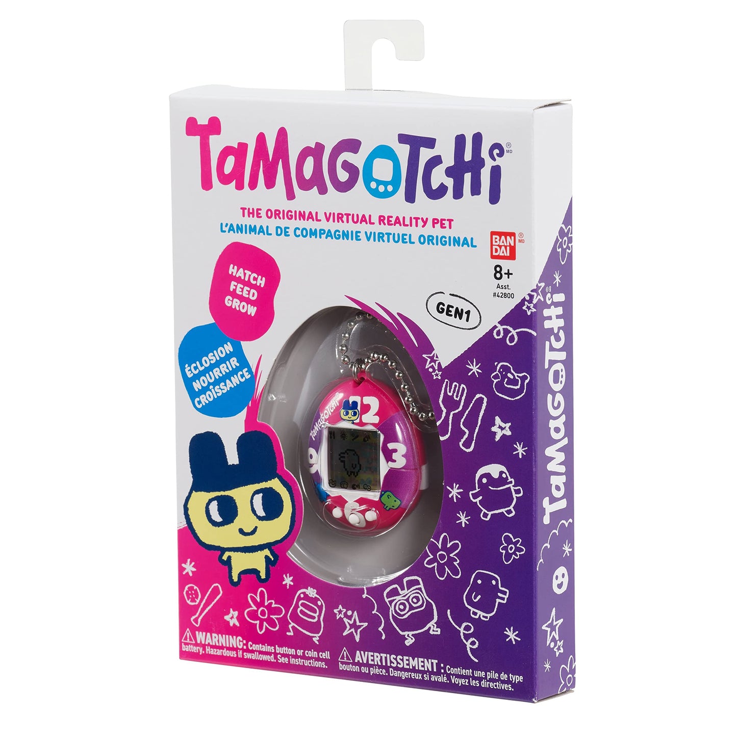 Tamagotchi Original Purple-Pink Clock