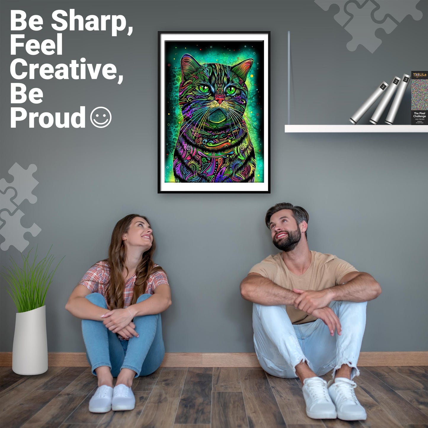 Toolila 1000 Piece Art Puzzle For Adults, Apollo The Cat, 20X28 Inches, Jigsaw Puzzles 1000 Pieces, High-Resolution 300 Dpi, Inc