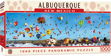 MasterPieces 1000 Piece Jigsaw Puzzle - Albuquerque Balloons Panoramic - 13"x39" - Fun for Adults, Family, and Kids - Model 71585