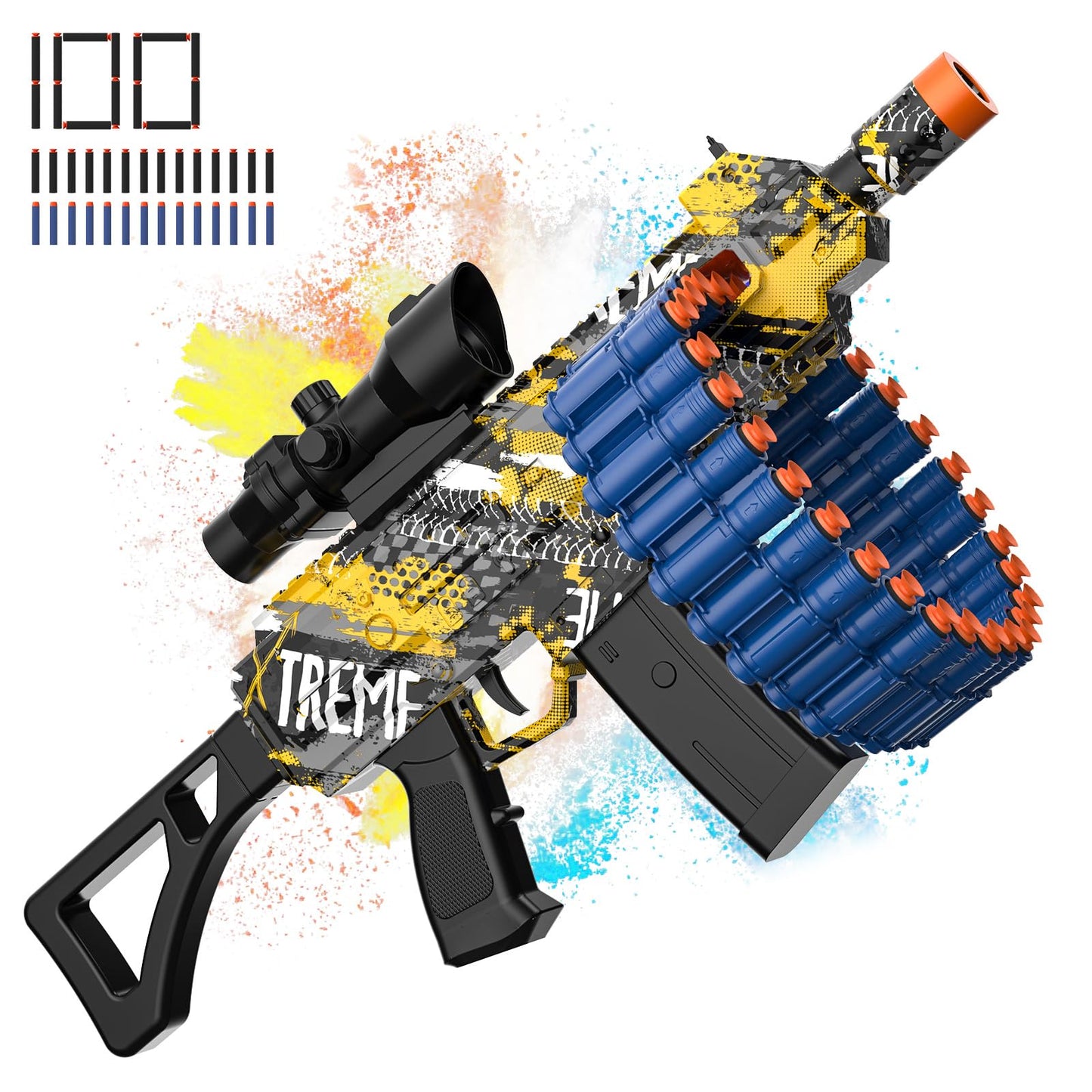 Electric Automatic Toy, Toy With 30 Dart Clips And 100 Foam Darts, Outdoor Shooting Games Toys For 6-12 Year Old Boys & Girls Ad