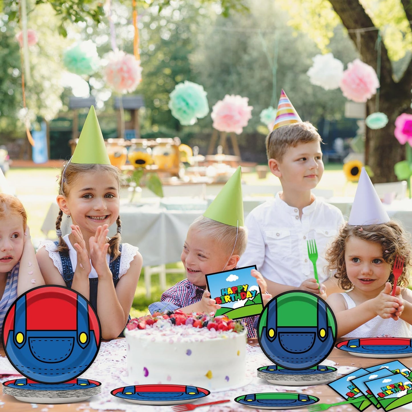 96 Pcs Super Brother Party Supplies Set Super Brother Plates Super Video Games Tablewear And Napkins Forks Super Bros Birthday P