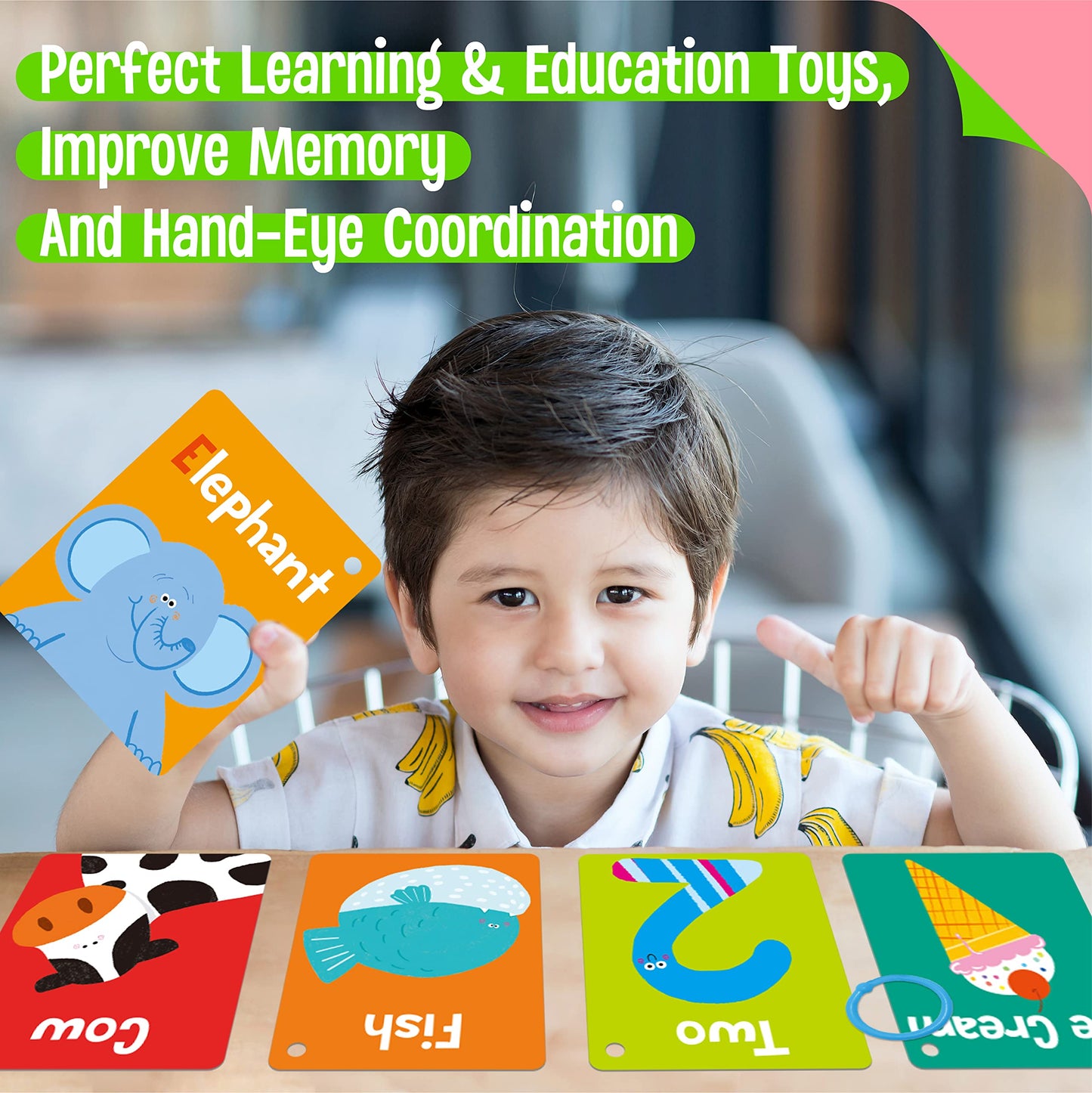 SpriteGru 50 PCS Kid First Cognitive Flashcards, Double-Sided, Learning Tool for Pre-K, Medium Size, Paper, Model Gru281