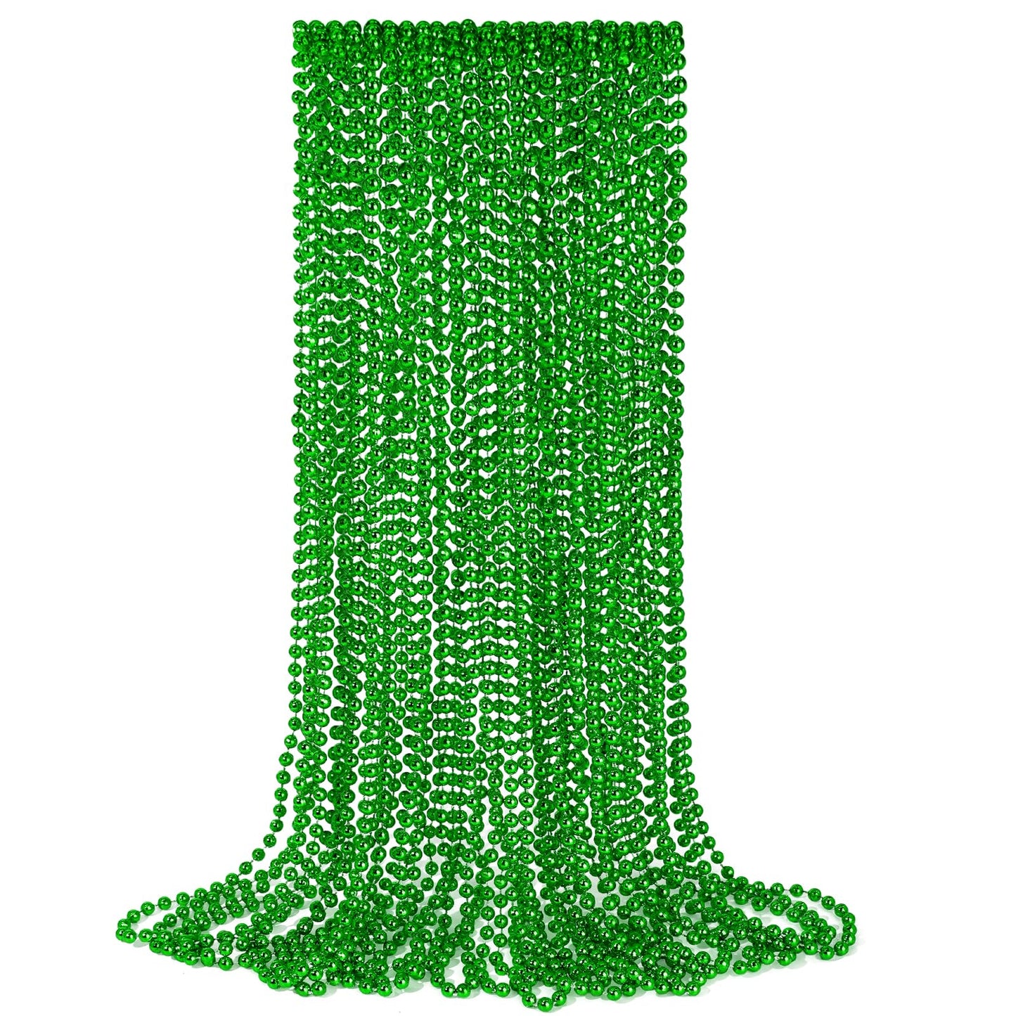 YAXINRUI 24 PCS St. Patricks Day Necklaces, Green Mardi Gras Christmas Bead Necklaces, 33'' St. Patrick's Day Green Beads St. Pa