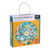 Petit Collage Floor Puzzle, Telling The Time, 24-Pieces - Large Puzzle For Kids, Wooden Clock Hands Can Be Moved To Show The Tim
