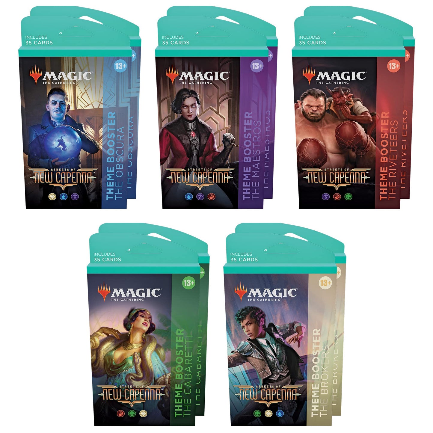 Magic The Gathering Wizards Of The Coast Streets Of New Capenna Theme Booster Display (10) English