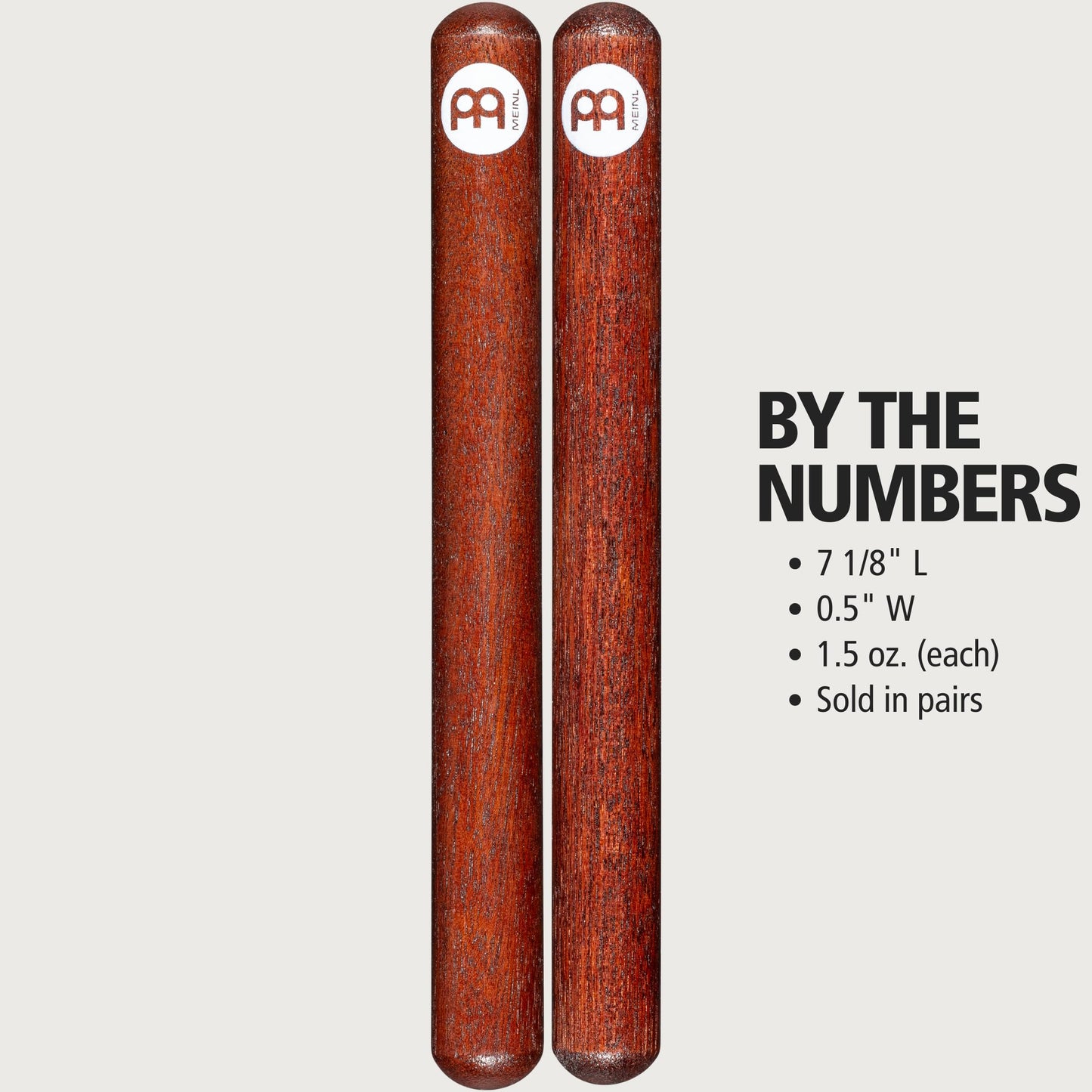Meinl Percussion Cl18 Claves De Luxe, Dense Hardwood,Wood/ Brown