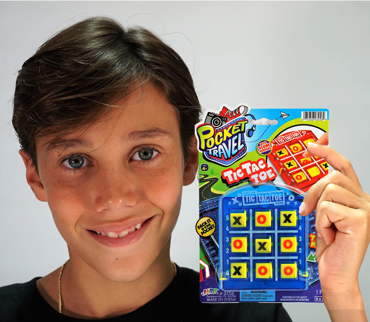 Ja-Ru Portable Tic Tac Toe (1 Pack) Classic Mini Board Games For Kids. Pocket Travel Size. Party Favor Birthday Stocking Stuffer. 3256-1