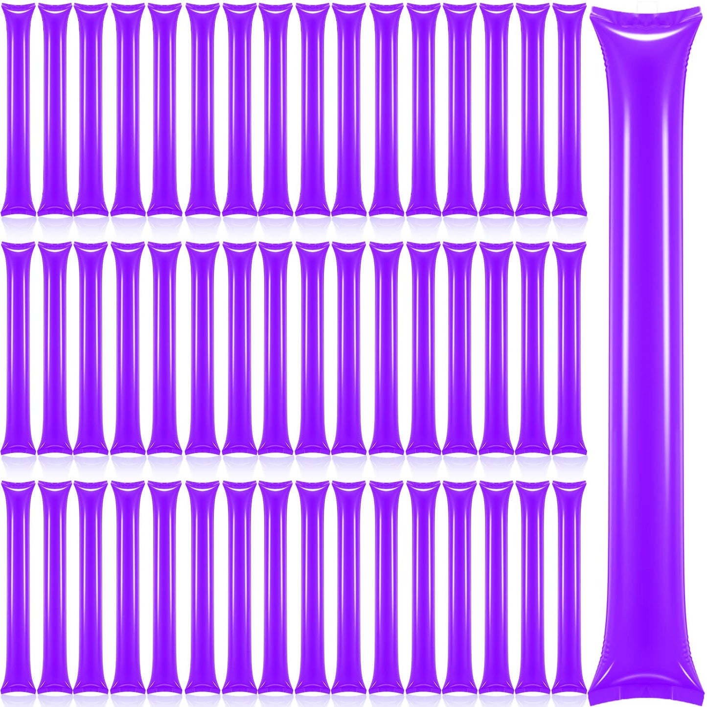 Civaner 48 Pieces Thunder Sticks Team Spirit Boom Sticks Cheering Sticks Plastic Cheerleading Spirit Stick Clapper Inflatable Noise Makers For Sporting Events Dance (Purple)