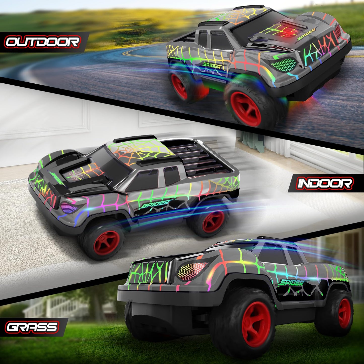 Remote Control Car for Boys 4-7, Mini RC Racing Cars for Kids Ages 3 and up, 2.4Ghz Beginners RC Cars with Cool Light and Rechar