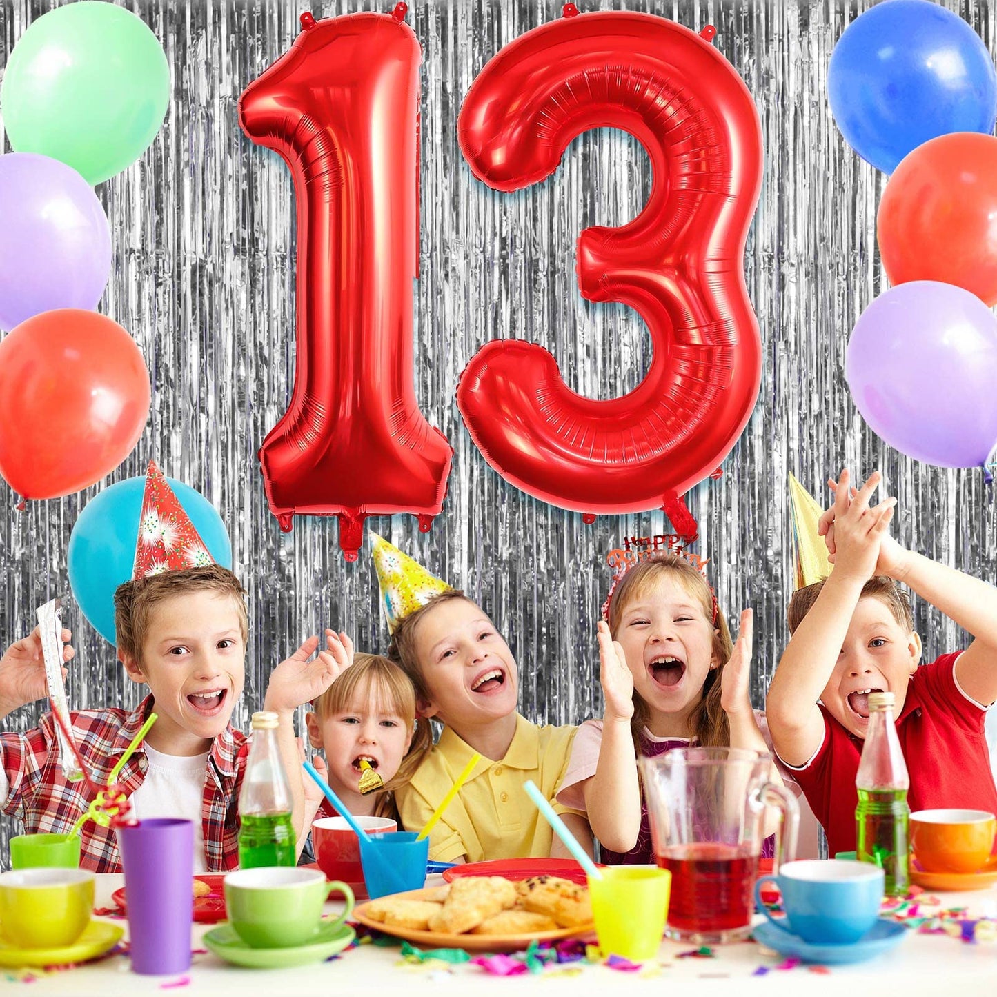 Red 13 Balloon Numbers, Large 13 Or 31 Foil Balloons, Big Number Balloons 40 Inch For 13Th / 31St Birthday Party And Anniversary