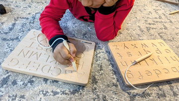 Montessori Alphabet Tracing Board | Abc + Abc| Lowercase + Uppercase Double Sided | Abc Letters| Alphabet Learning Toys 3+ Year